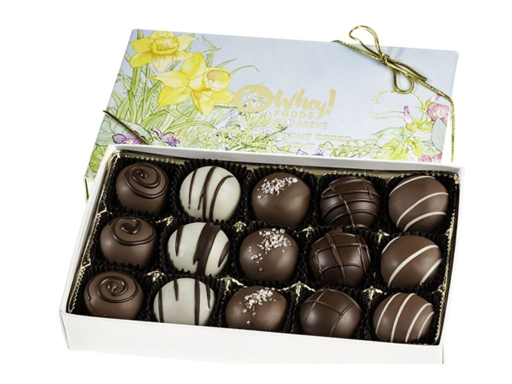 No Whey Vegan Easter Truffles in white, dark and milk chocolate 15 pieces.