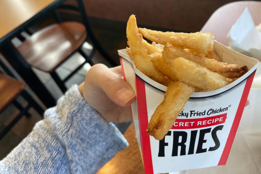 Small size option of kfc secret recipe fries.
